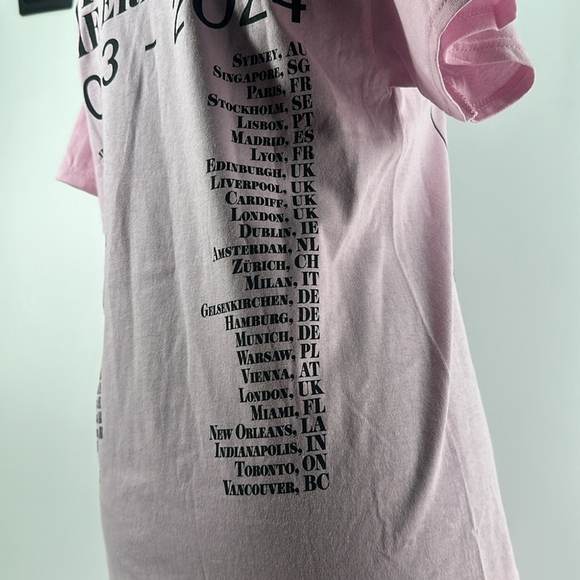 Taylor Swift The Eras Tour graphic concert tee shirt pink dates swiftie sz sm - Picture 7 of 11